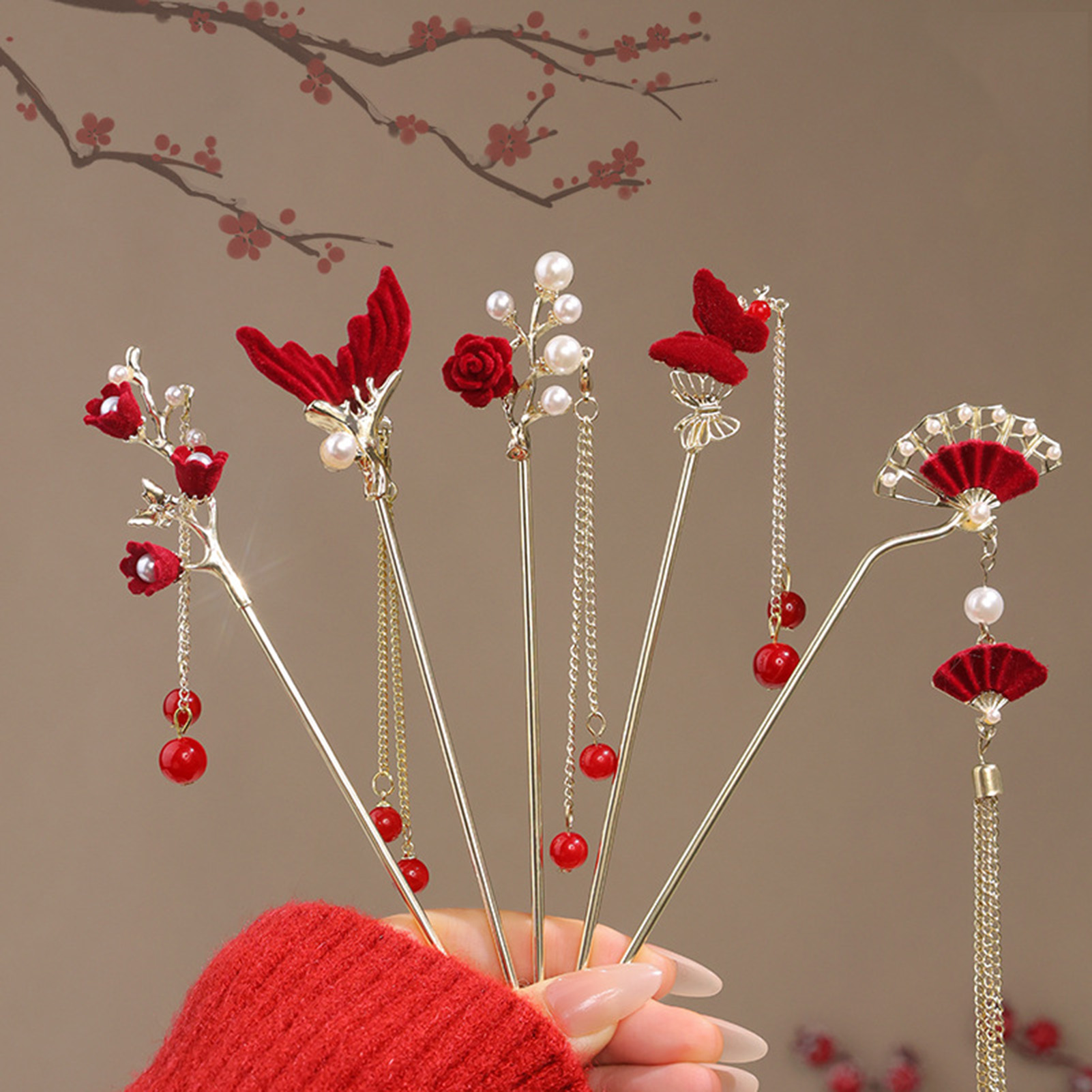 Hair Care Japanese - Chinese Style Rose Flower Hair Stick