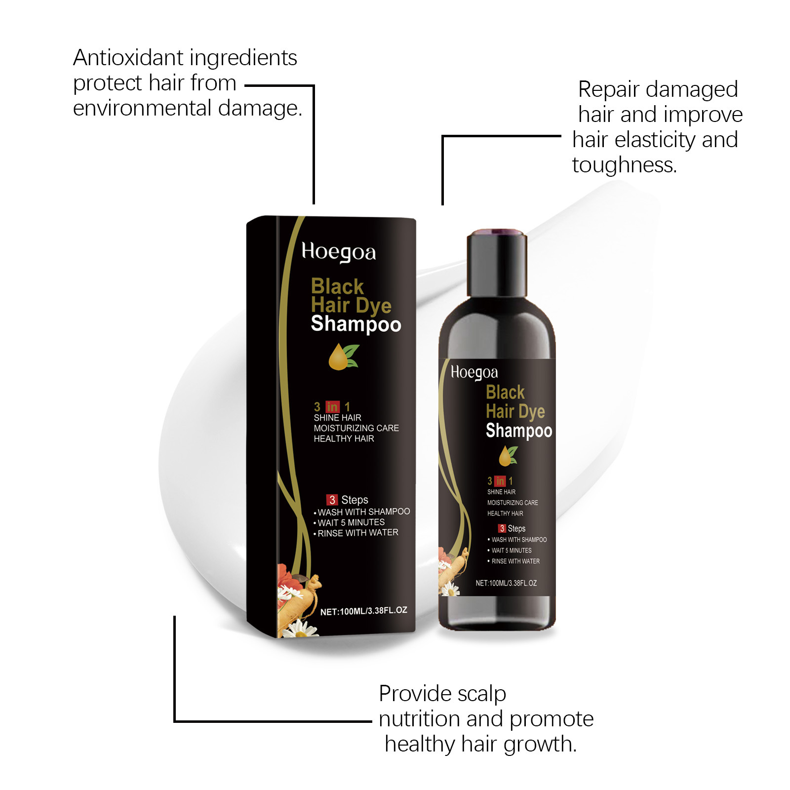 Natural Herbal Black Hair Dye  - огляд і ціна Hair Care Steps