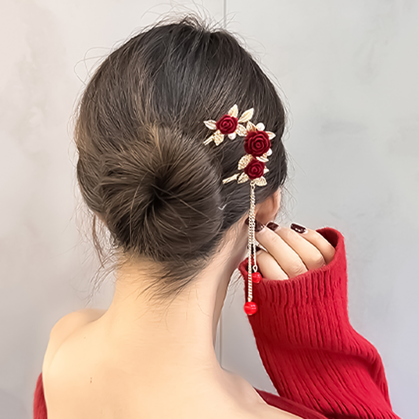 Chinese Style Rose Flower Hair - огляд і ціна Hair Care Japanese