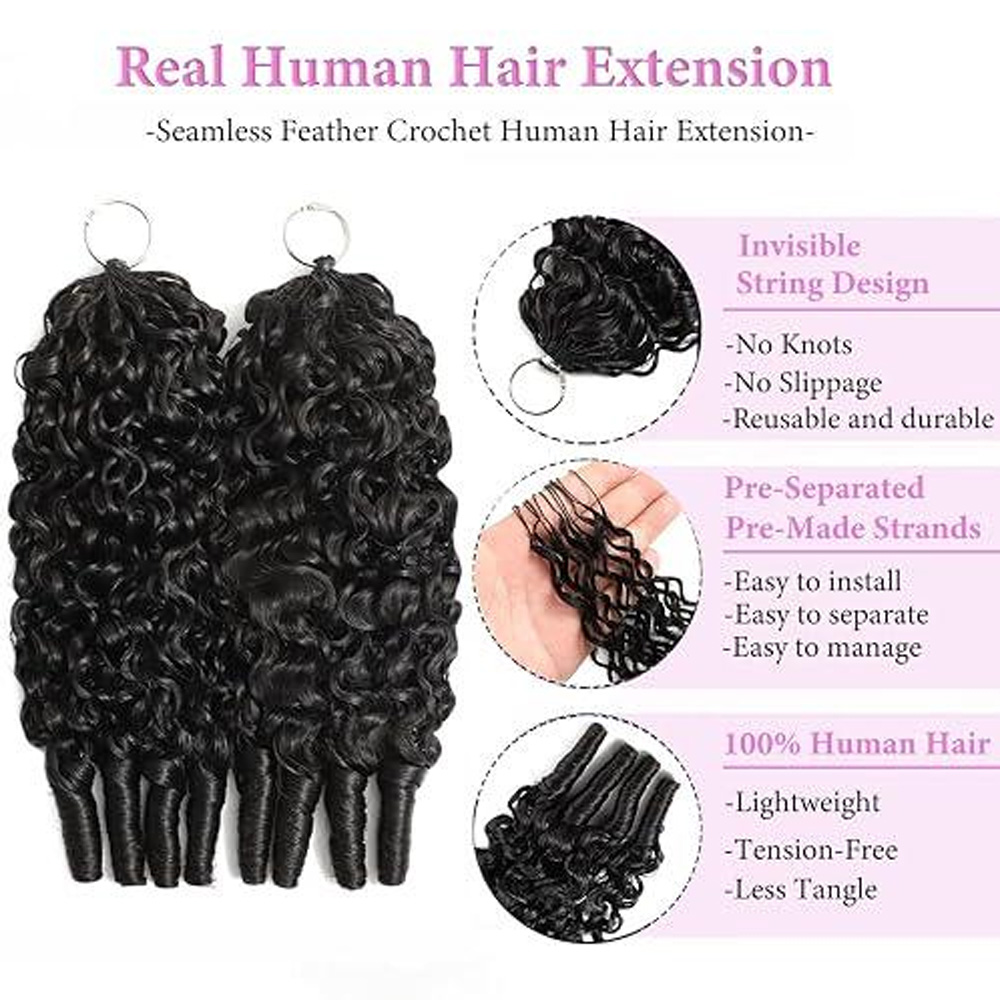 Human Crochet Hair for Black W - огляд і ціна Feather Hair Extension