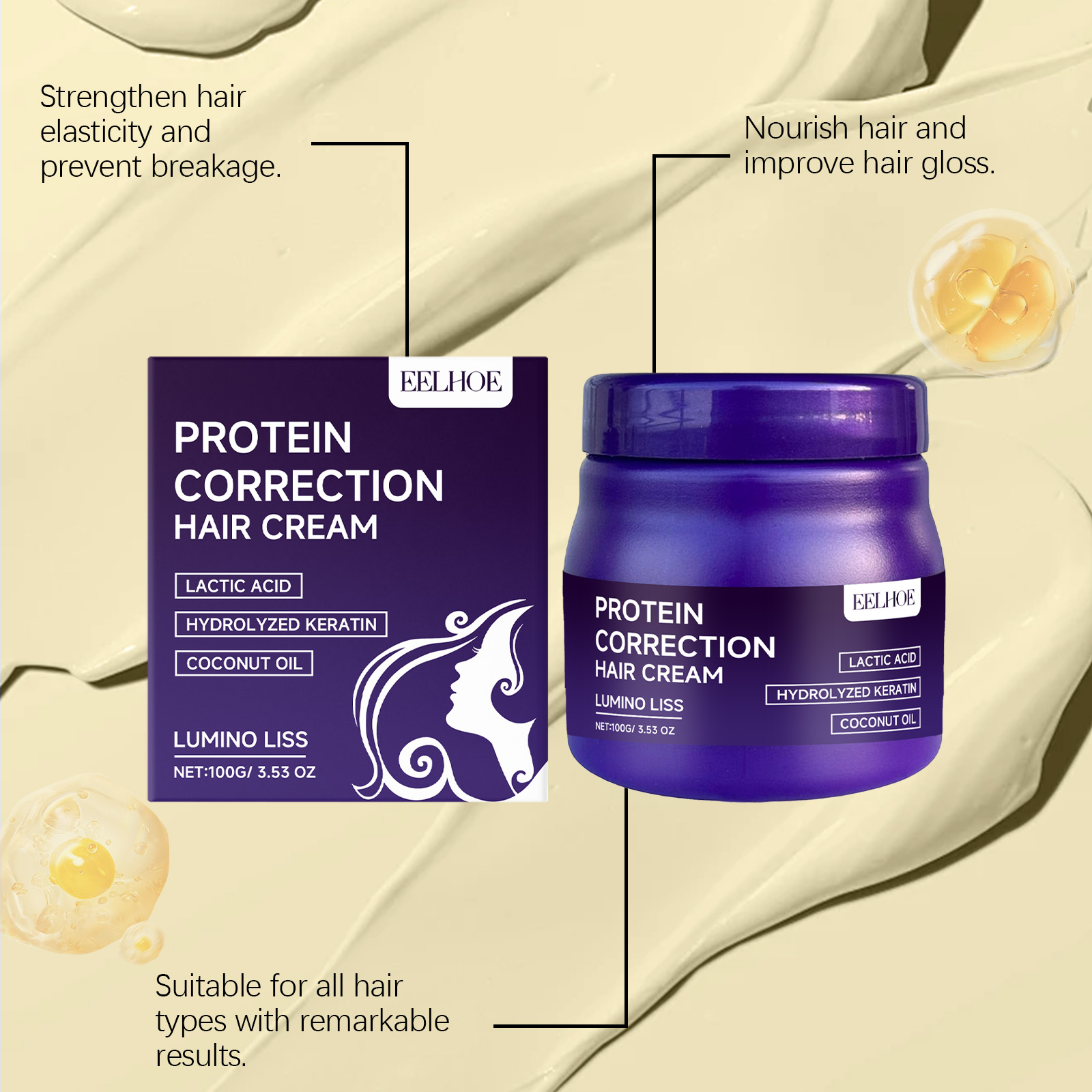 Protein Hair Straightening Cre - огляд і ціна Hair Care With Protein